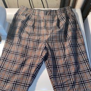 Cropped Ankle Plaid Pants